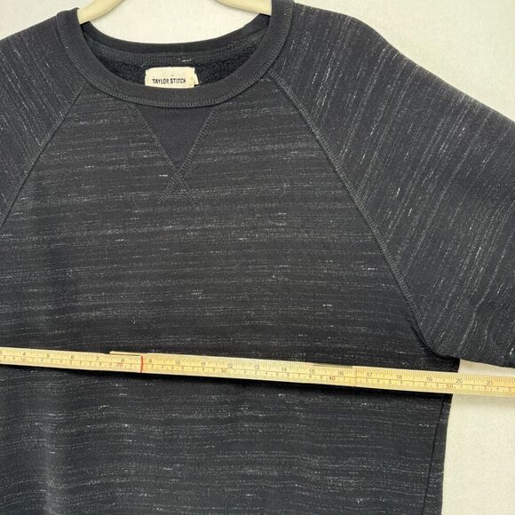 Taylor Stitch Sweater Men 40 / M Black Pocket Heavyweight Crewneck Heathered - Picture 8 of 11